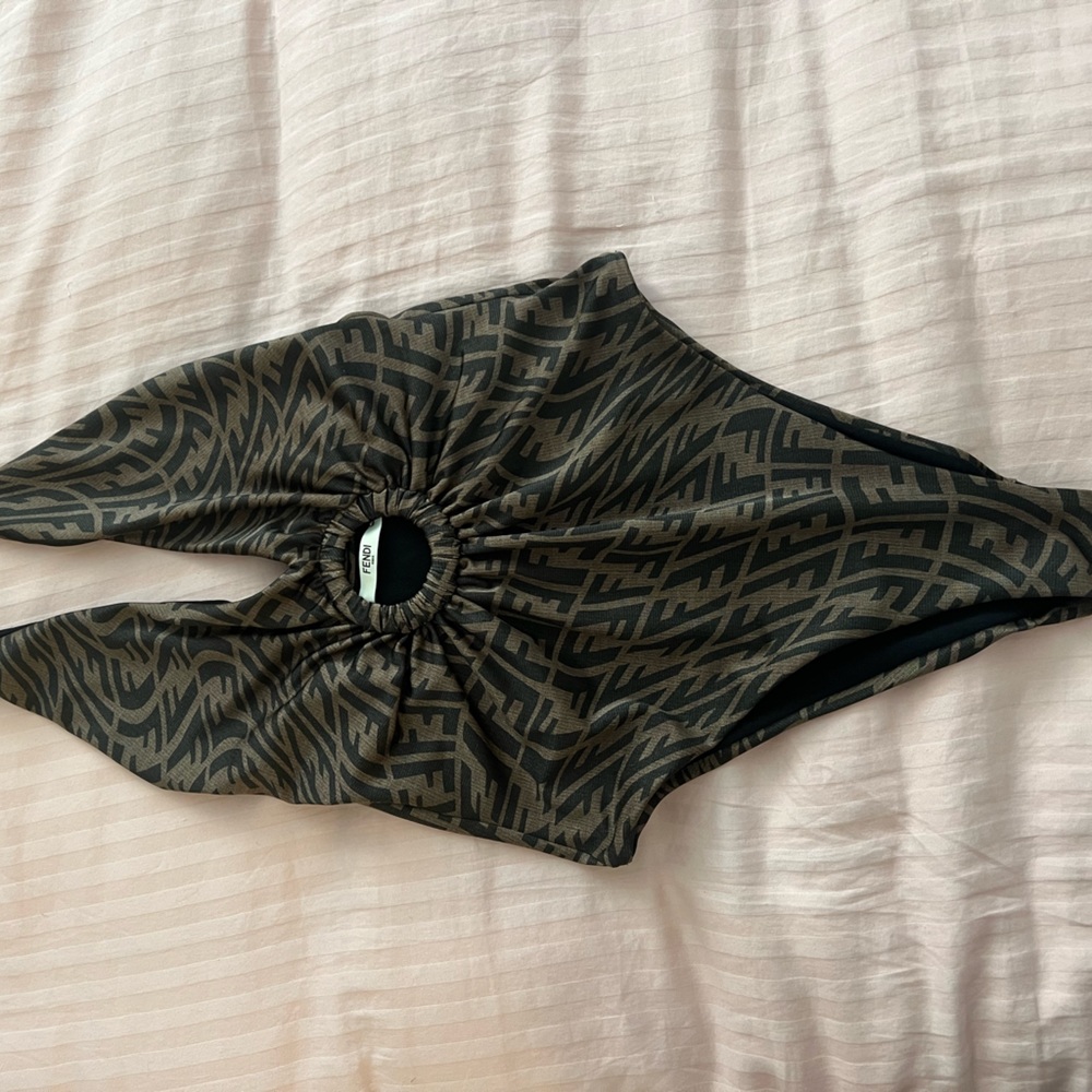 x Sarah Coleman FF FENDI Vertigo Cutout One-Piece Swimsuit